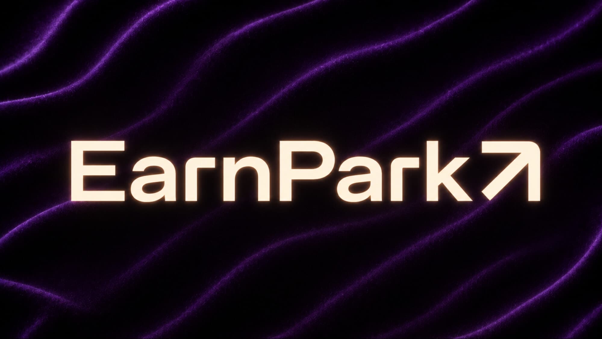 EarnPark logo on a purple wave background — a British Web3 digital asset management platform preparing for TGE