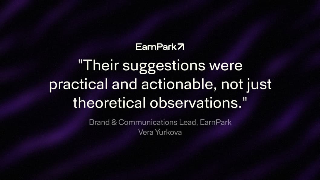 Vera Yurkova, Brand & Communications Lead at EarnPark, on 8Blocks' tokenomics audit: recommendations were practical and actionable, not just theoretical observations