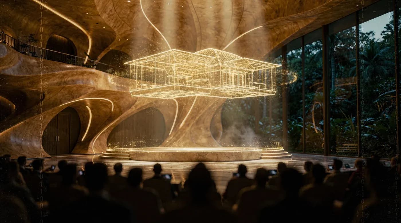 TiBiTi OntoArte conference hall with a holographic copy